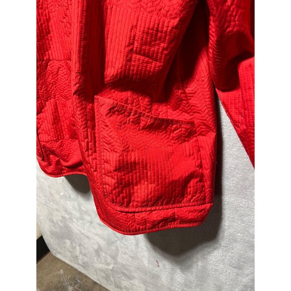 Vintage Totes Womens Plus 3X Red Quilted Rain Coat Jacket Soft Fleece Lining - Picture 5 of 16